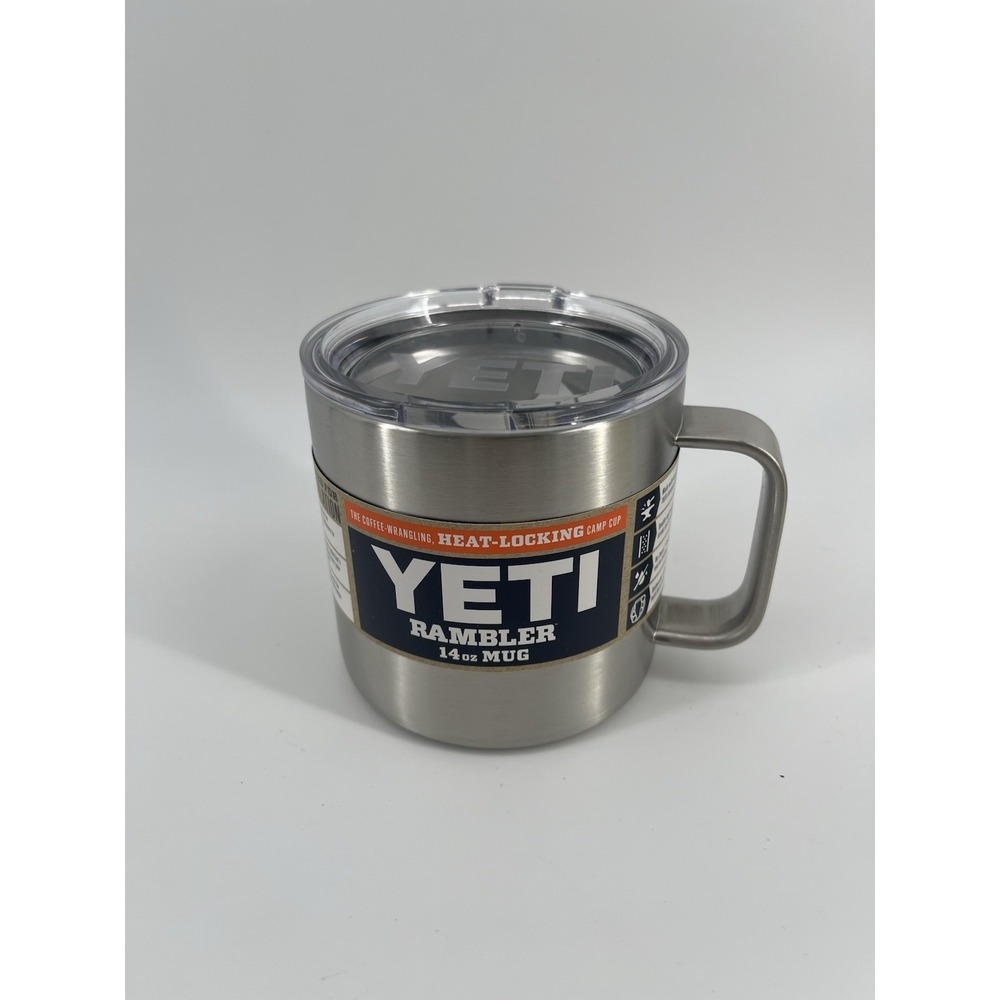 NEW! YETI 14 oz MUG STAINLESS STEEL YETI WITH LID Rambler
